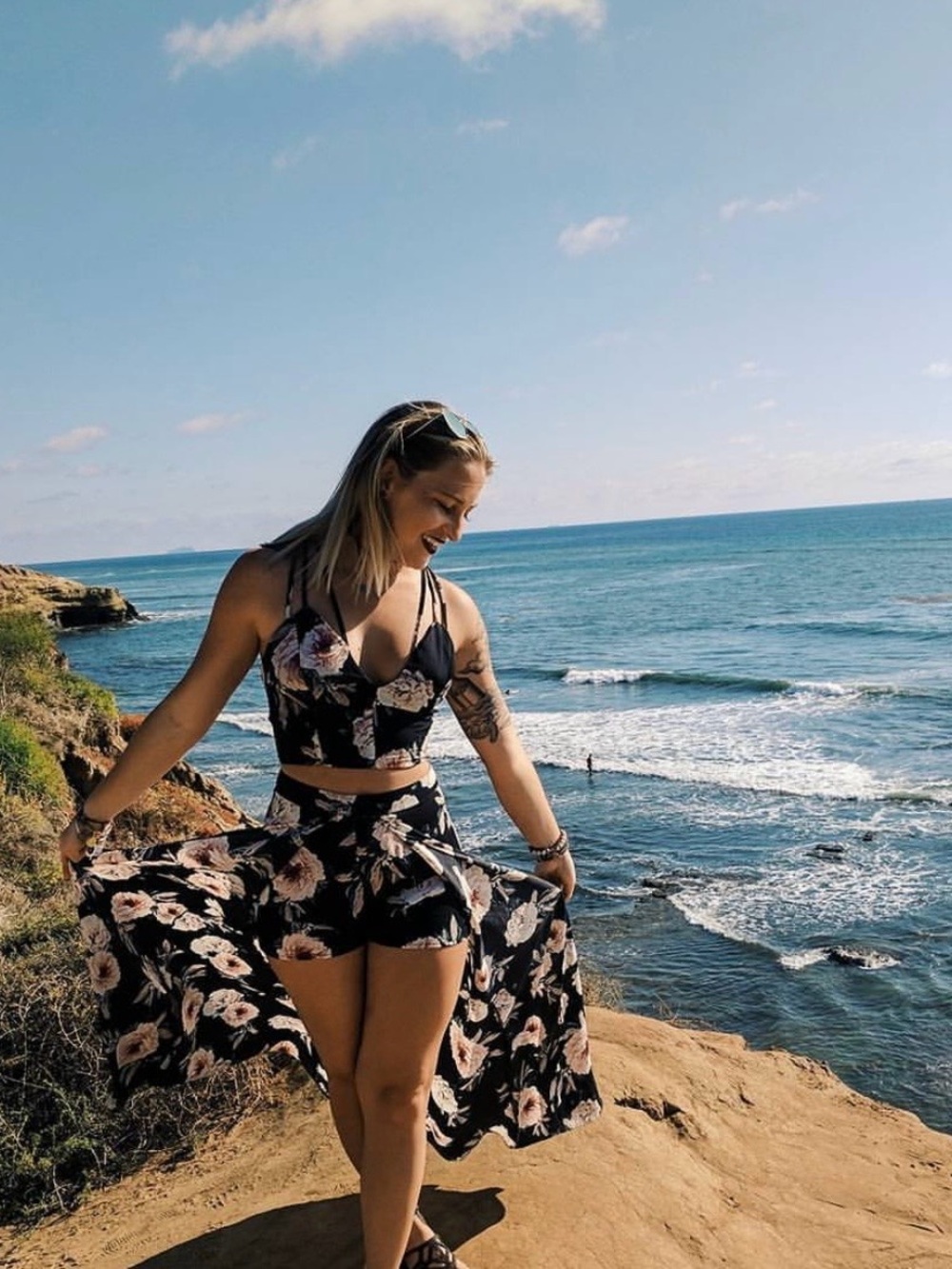 Charlotte Russe Floral 2 Piece Crop Top & Maxi Skirt Set | Small